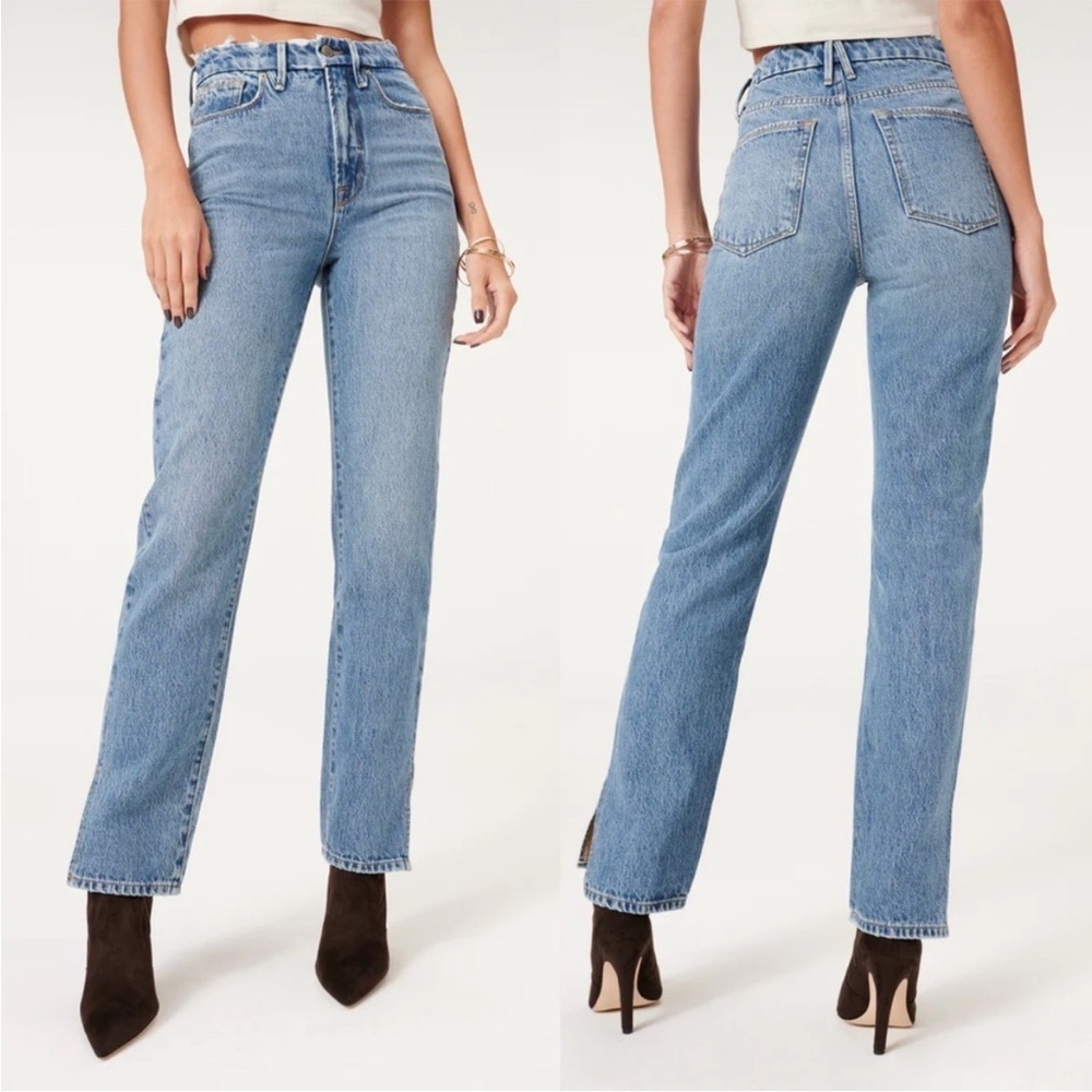 Good American Good Boy Jeans in Blue 941 32” inseam size 14 NWT